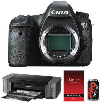 B&H店：速搶！Canon EOS 6D單反相機機身 + 佳能PRO-10 專業照片印表機+ 50張相紙+ 圖像處理軟體，現rebate之後僅需 $1,249.00，免運費