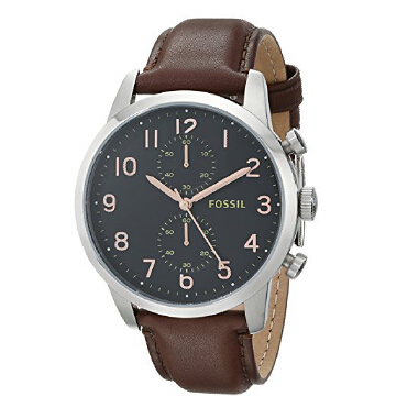 Amazon-Only $50 Fossil Men's FS4873 Townsman Chronograph Leather Watch - Brown