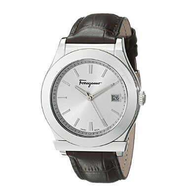 Amazon-Only $349.00 Salvatore Ferragamo Men's FF3970014 1898 Analog Display Swiss Quartz Brown Watch