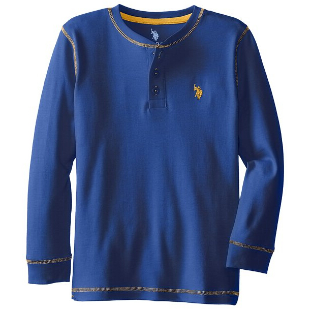 妈妈们看过来！U.S. Polo Assn大男孩长袖休闲T恤（多色可选），只要$14.99