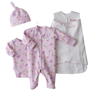HALO 4-Piece Cotton Layette and Swaddle Set  $25.19(43%off)