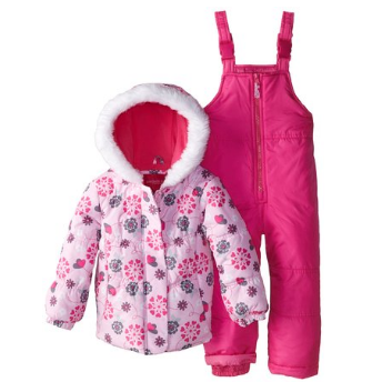 London Fog Little Girl's Printed Snowsuit with Solid Bib $45.99 (60%off)