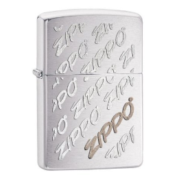 Zippo Repeating Logo Lighter, Brushed Chrome  $14.50  & FREE Shipping