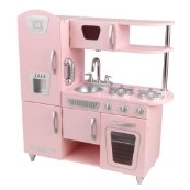 史低价！Kidkraft Vintage粉色木制玩具厨房$89 免运费