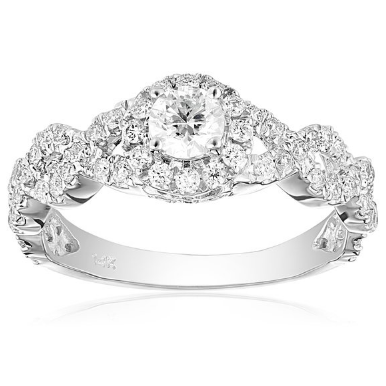 IGI Certified 14k Diamond Bridal Engagement Ring (1cttw, H-I Color, SI2-I1 Clarity)  $979.99