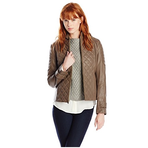Via Spiga Women's Zip Front Leather Motorcycle Jacket,only $153.30, free shipping after u sing coupon code 
