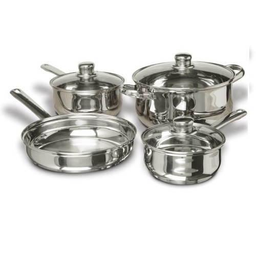 Gibson Home Landon 7-Piece Stainless Steel Cookware Set, only  $26.99, free shipping