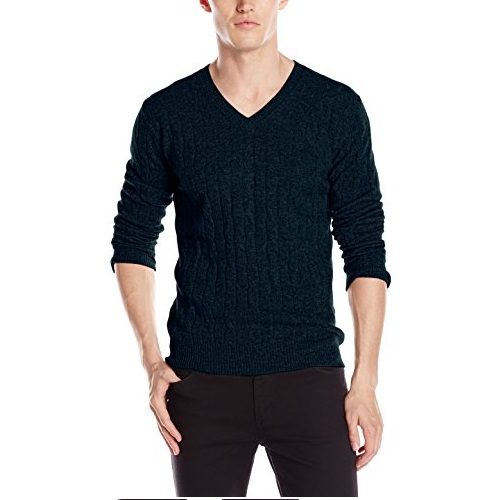 Christopher Fischer Men's Cashmere Cable-Knit V-Neck Sweater,only $75.74, free shipping