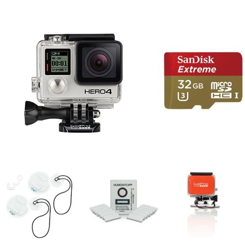 GoPro HERO4 运动摄像机，黑色旗舰版冲浪套装，支持4K视频拍摄，原价$594.95，现仅售$499.99，免运费