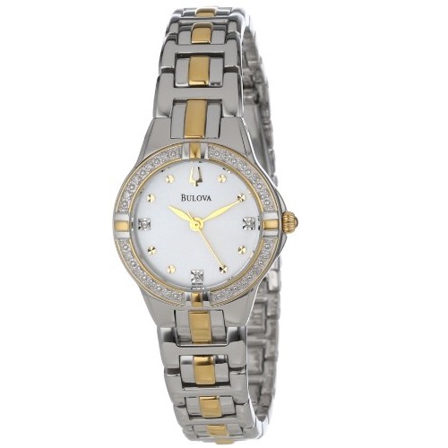史低價！BULOVA 寶路華 98R166 女款鑲鑽時裝腕錶，原價$425.00，現僅售$109.80 ，免運費