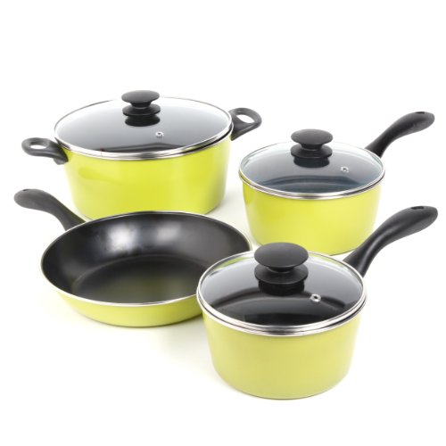 Sunbeam 91505.07 Armington 7-Piece Cookware Set, Lime, $15.65 & FREE Shipping on orders over $49