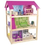 史低价！KidKraft So Chic带家具的三层娃娃屋$133.33 免运费