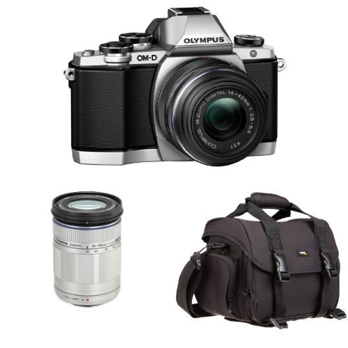 Olympus OM-D E-M10 with 14-42mm Lens plus Free 40-150mm Lens (Silver) and DSLR Gadget Bag,only $699.00, free shipping