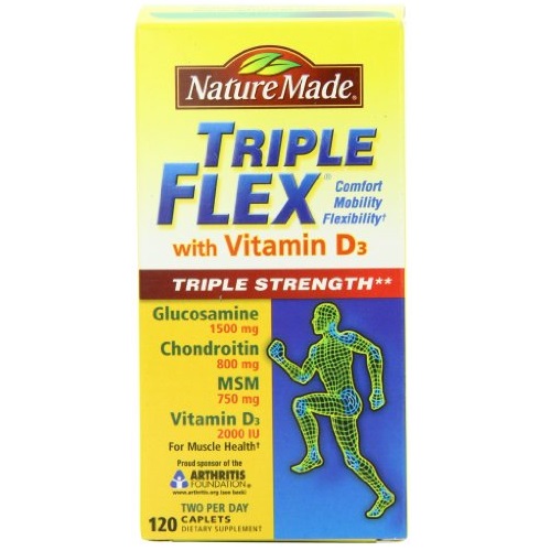 Nature Made TripleFlex Triple Strength with Vitamin D3 Caplet (Glucosamine Chondroitin MSM) 120 ct, only $17.87, free shipping after clipping coupon and Using Subscribe and Save service