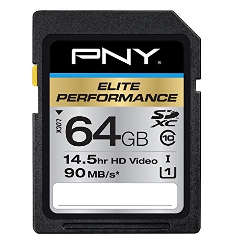 PNY Elite Performance 64GB High Speed SDXC Class 10 UHS-1 Up to 90MB/sec Flash Card - P-SDX64U1H-GE, only $22.99