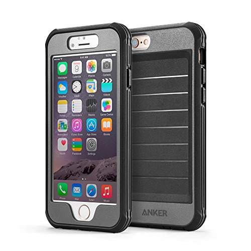 Anker® Ultra Protective Case With Built-in Clear Screen Protector for iPhone 6 (4.7 inch) Drop-Tested, Splash Resistant, Dust Proof Design (Black/Grey),only $7.99
