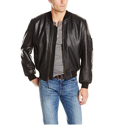 Alpha Industries Men's MA-1 Leather Bomber Jacket, only $255.50, free shipping
