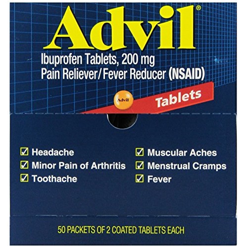 Advil Tablets Pain Reliever Refill,200 mg, 50 Two-Packs per Box, only $7.83, free shipping