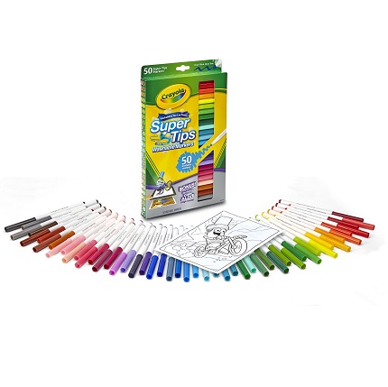 Crayola 50色可水洗马克笔，原价$12.99，现仅售$5.57