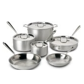 All-Clad 700508 Master Chef 2 Stainless Steel Tri-Ply Bonded Cookware Set, 10-Piece, Silver $399.96 FREE Shipping 