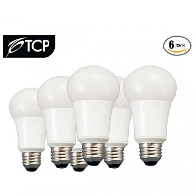 TCP LA1027KND6 A19 LED节能灯泡，柔和灯光，6只装，相当于60瓦，原价$20.39，现仅售$17.49