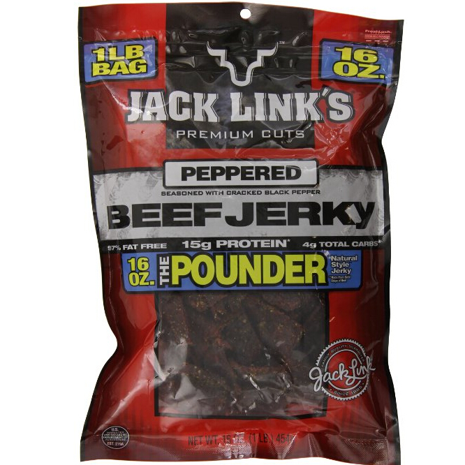 Jack Link’s Beef Jerky Original 黑胡椒味牛肉干,16oz，仅售$11.70，免运费