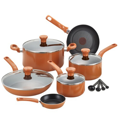 T-fal C971SE Excite Nonstick Cookware Set, 14-Piece, Orange,$60.56 & FREE Shipping(after clicking coupon)