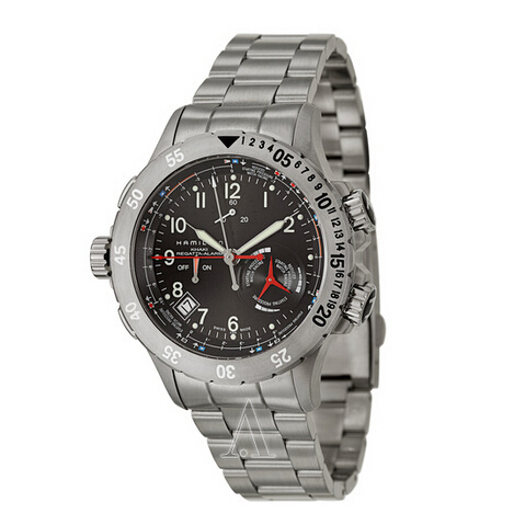 Ashford-$318 Hamilton H77614133 Men's Khaki Navy Regatta Alarm Watch