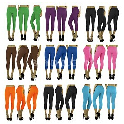 Buydig-$14.39 Yoga Capri 6-Pack Capri Yoga Legging One Size Fits Most ( Variety Color Pack ) 