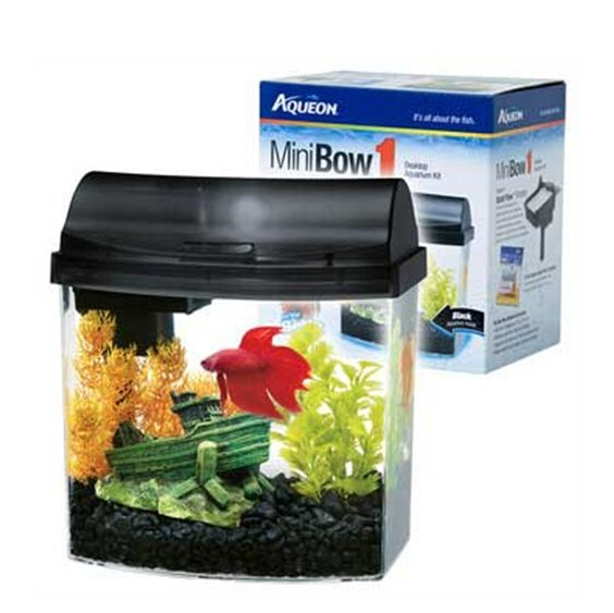 史低！Mini Bow桌面水族館魚缸 - 1加侖，原價$34.80，現僅$12.74！