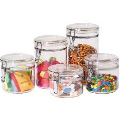Oggi 5 Piece Acrylic Canister Set with Locking Clamps,$16.99 & FREE Shipping on orders over $49