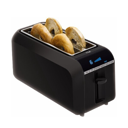 Amazon-Only $28.63 T-fal TL680 4-Slice Digital Toaster with Bagel Function, Black