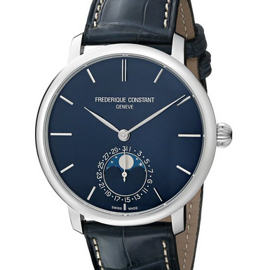 Frederique Constant Men's FC705N4S6 Slim Line Analog Display Swiss Automatic Blue Watch $1,899.99(49%off)