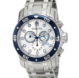 Invicta Men's 80058 Pro Diver Analog Display Swiss Quartz Silver Watch $94.50(89%off)