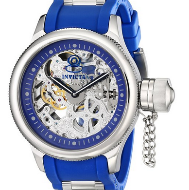 Invicta Men's 1089 Russian Diver Skeleton Analog Display Blue Watch $121.99(91%off)