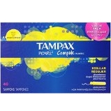 Tampax Pearl Compak Plastic, Regular Absorbency, Unscented Tampons, 40 Count (Pack of 2) $11.09 