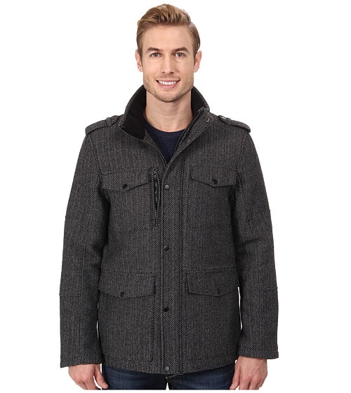 Kenneth Cole New York Herringbone Wool Four Pocket Coat,only $49.99, free shipping