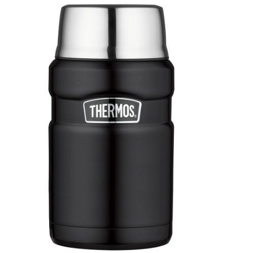 Thermos Stainless Steel King 24 Ounce Food Jar with Folding Spoon, Matte Black, only $19.29