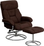 Flash Furniture Contemporary Brown Microfiber Recliner and Ottoman with Metal Base,$111