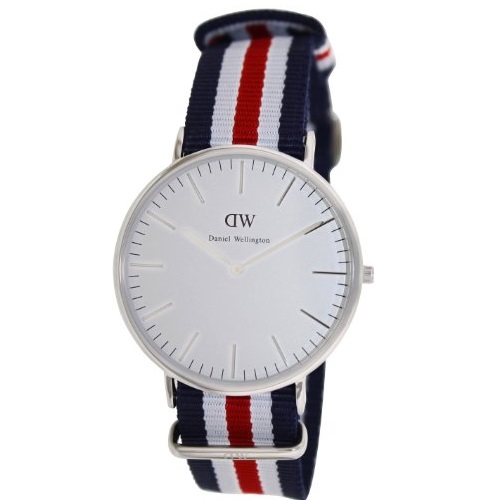 Daniel Wellington Men's 0202DW Canterbury Stainless Steel Watch with Tricolor Nylon Band, only $82.73, free shipping