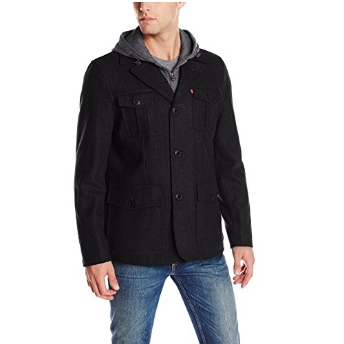 Levi's Men's Wool-Blend Four-Pocket Field Jacket with Fleece Bib and Hood, only$41.09  , free shipping