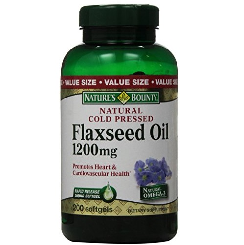 Nature's Bounty Natural Cold Pressed Flaxseed Oil, 1200mg, 200 Softgels, only $7.07, free shipping