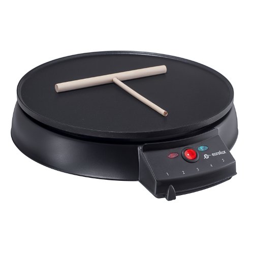 Eurolux Original French Style 12 Inch Electric Griddle and Crepe Maker - Pancake Maker Non-stick Coating Developed By the Swiss Ilag,only $24.95