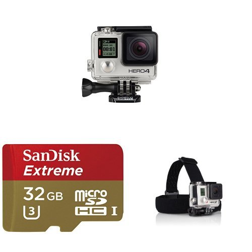 GoPro HERO4极限运动摄像机套装，次旗舰银色版，原价$459.97，现仅售$399.99，免运费，送$50 Amazon购物卡