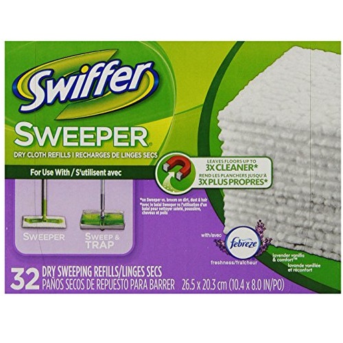 Swiffer Sweeper Dry Sweeping Pad Refills with Febreze Lavender Vanilla & Comfort Scent, 32 Count, only $5.81
