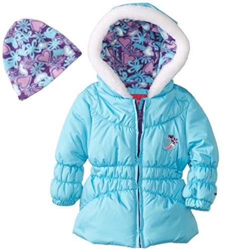 史低价！London Fog 伦敦雾 Infant (12月) 女宝连帽保暖外套，蓝色款，原价$54.00，现仅售 $16.52