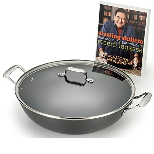 Emeril By All-Clad E92086 Hard Anodized Nonstick Scratch Resistant Covered Jumbo Wok with Cookbook, 13-Inch, Black, only $52.20, free shipping after clipping coupon