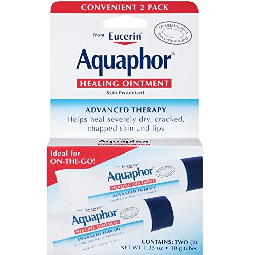 Aquaphor优色林 Eucerin Aquaphor 万用修复霜，0.35 oz/支，共 2支，原价$8.17，现点击coupon后仅售$3.95，免运费