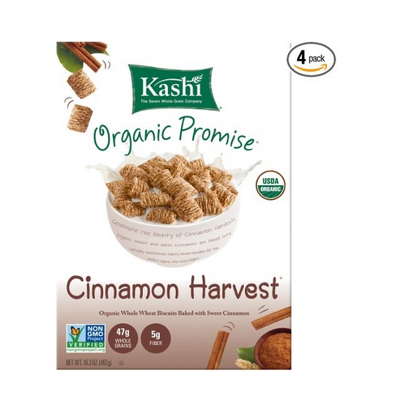 Kashi Organic Promise Cereal, Cinnamon Harvest, 16.3-Ounce Boxes (Pack of 4),only $8.00, free shipping