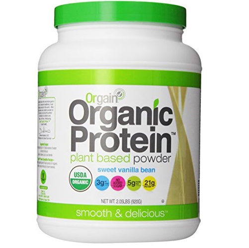 Orgain有机植物蛋白粉，香草味，2.03磅，现点击coupon后仅售$16.57，免运费